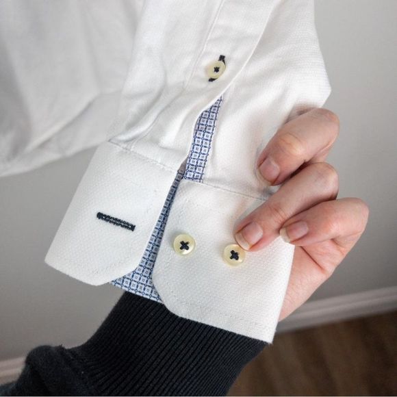 Zara Man White Slim Fit Long Sleeve Button Down Shirt - Size Small - Picture 6 of 10